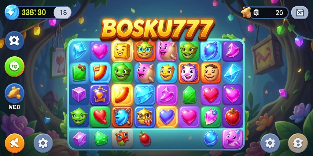 Tampilan gameplay seru dari BOSKU777 yang penuh warna.