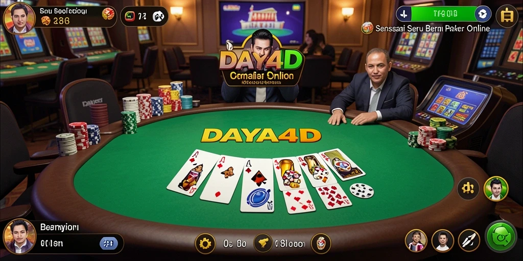 Tampilan gameplay seru dari DAYA4D yang menampilkan aksi Poker.