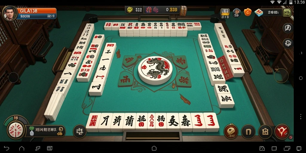 Tampilan gameplay menarik dari GILA138 dengan elemen Mahjong yang berwarna-warni.