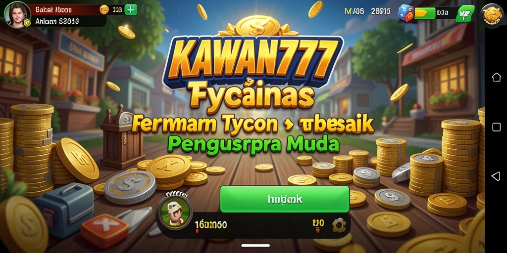 Tampilan gameplay KAWAN777 menampilkan keseruan membangun bisnis Tycoon.