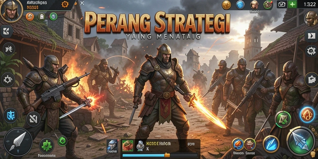 Gameplay strategis seru di N32 dengan berbagai unit dan pertempuran.