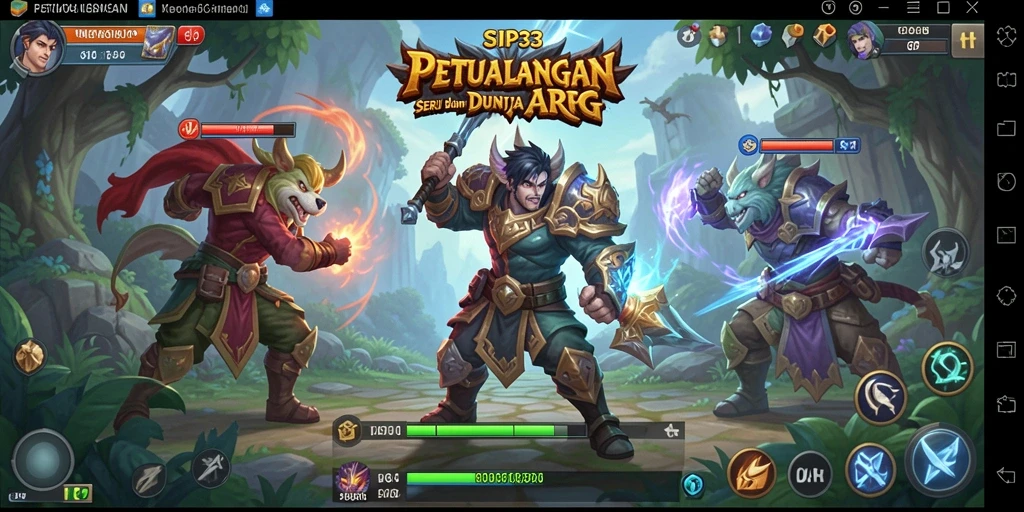 Tampilan gameplay ARPG SIP33 yang menegangkan dan penuh aksi.