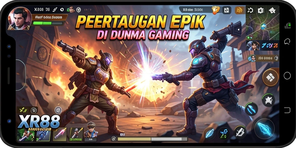 Tampilan seru pertarungan karakter di XR88 dengan efek visual menakjubkan.